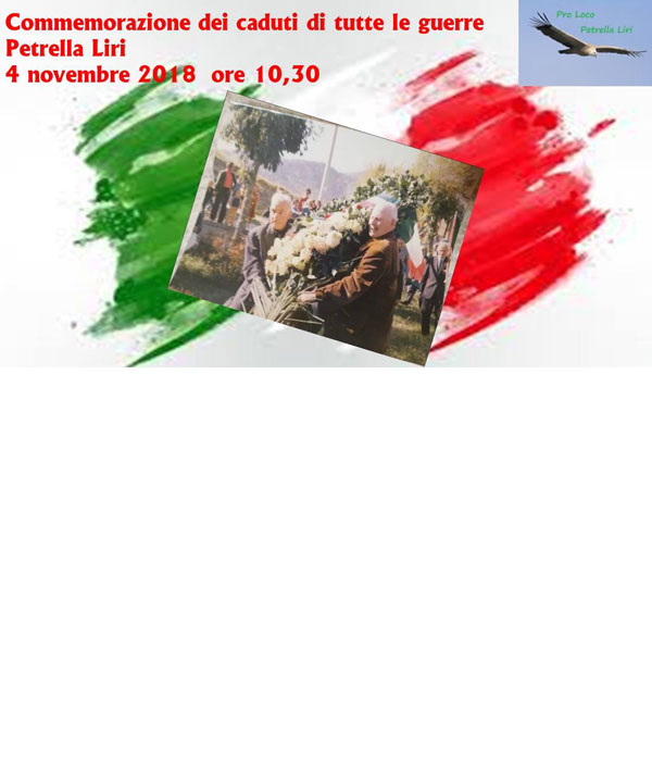 Commemorazione dei caduti di tutte le guerre a Petrella Liri Commemorazione dei caduti di tutte le guerre a Petrella Liri